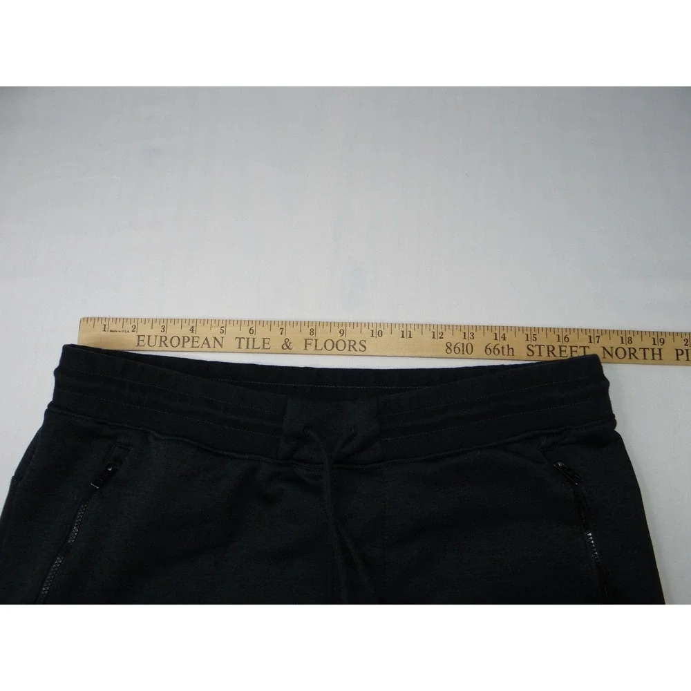 Hurley Black Jogger Sweatpants Athletic Lounge Drawstring Zipper Pockets Size L‎